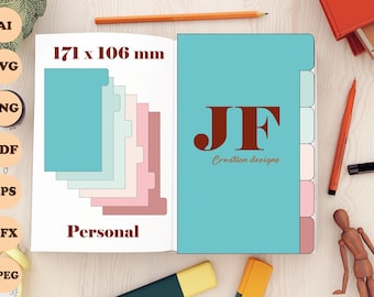 Personal Planner Dividers SVG: Side Tab Templates (PDF)