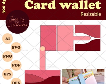 Faux Leather Card Wallet Pattern: SVG, Cricut, Silhouette (Digital Download)