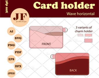 Wave Card Holder SVG Template: Faux Leather Wallet Pattern (Digital Download)