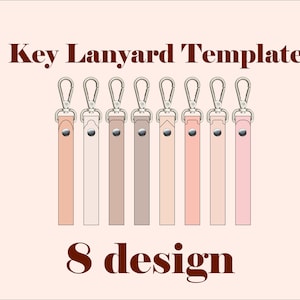 Plantilla de cordón de cuero para llaves, patrón de llavero, llavero DIY, llavero PDF, organizador de llaves, archivos de corte de llavero de cuero vegano SVG