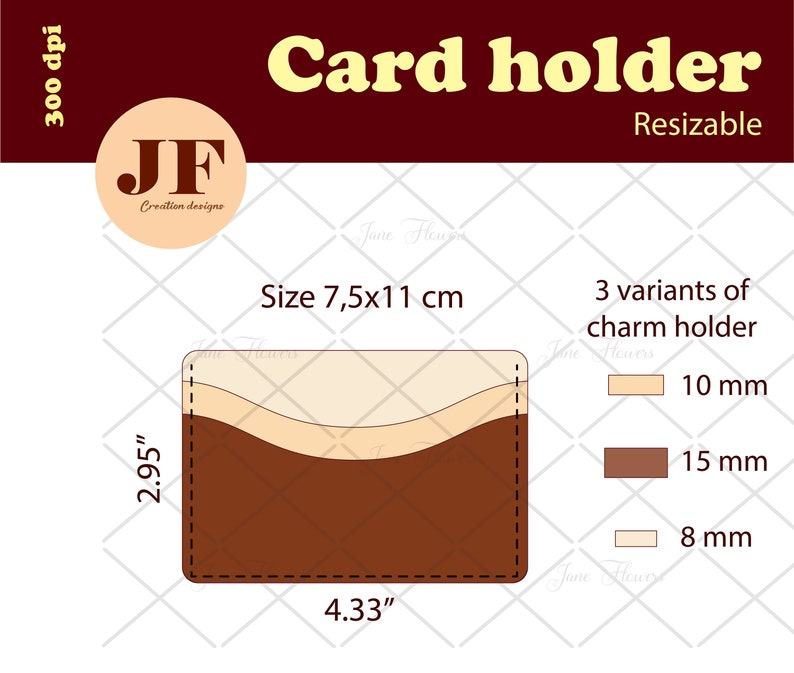 Minimalist Business Card Holder Template Keychain Card Purse Etsy