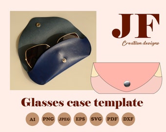 Glasses Case Template: Faux Leather Sunglasses Pouch SVG (Digital Download)