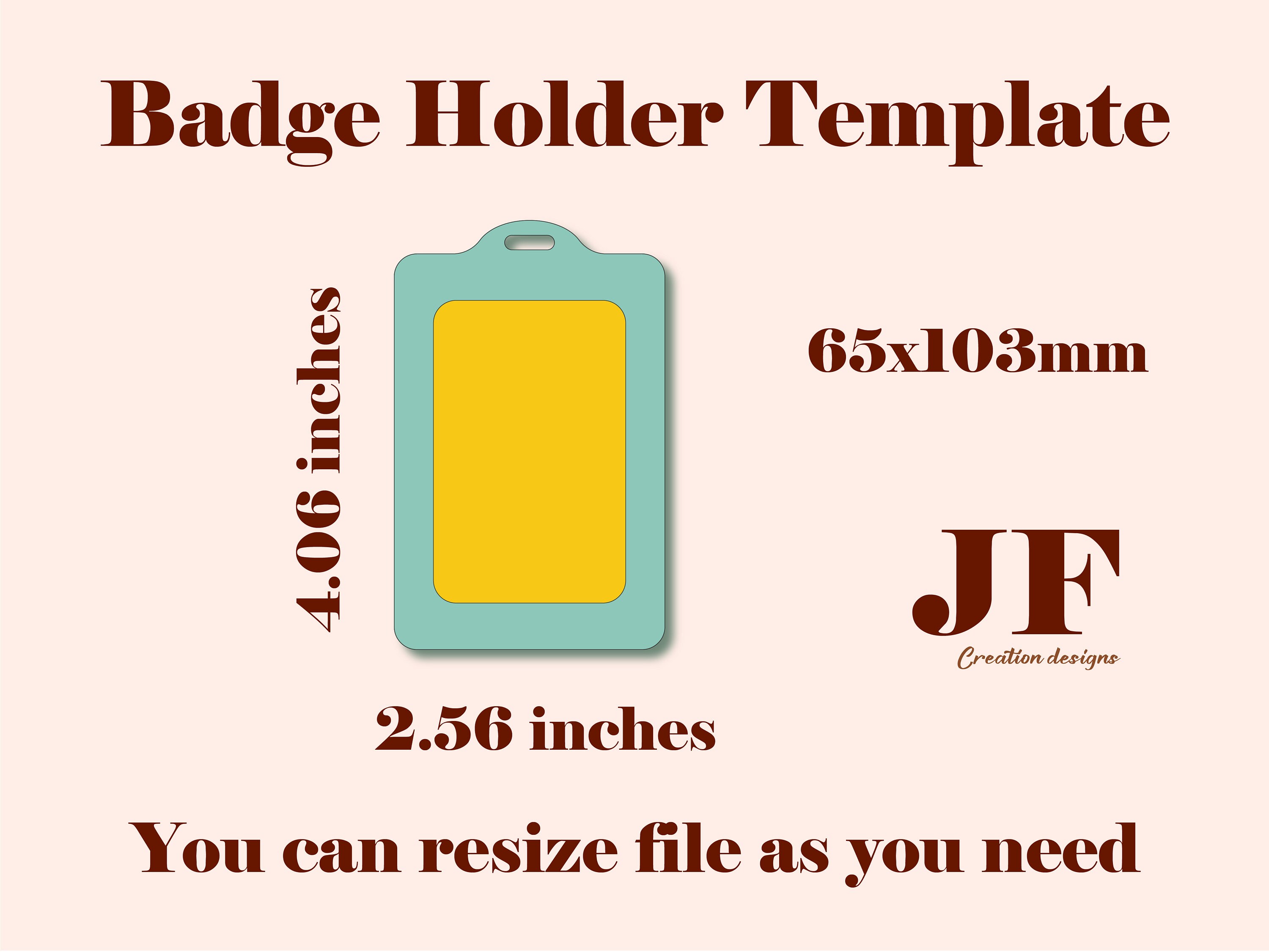 Badge Holder Patter SVG No Sew ID Card Holder Template Etsy