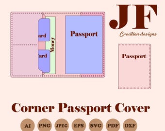Passport Cover Template SVG and PDF: DIY Slim Travel Holder Pattern