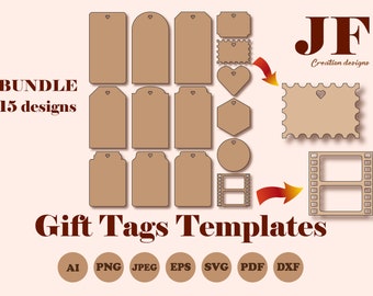 Gift Tag SVG Template: Handmade Label, Favor Tags (Digital Download)