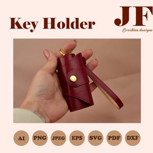 Leder Schlüsselhalter Vorlage, Schlüsseltäschchen Muster, DIY Schlüsselhülle, Schlüsseltäschchen PDF, Schlüssel Organizer, veganes Leder Schlüsseletui Schnittdateien SVG Keykeeper