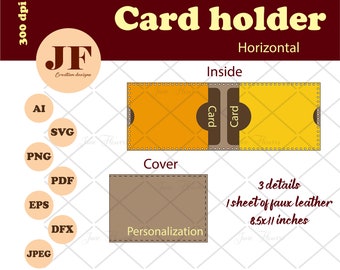 Faux Leather Card Holder Template: Bifold Wallet Pattern (SVG, PDF)