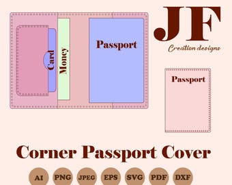 DIY Passport Cover Template for Cricut: Card Holder Patterns SVG cut files & printable PDF)