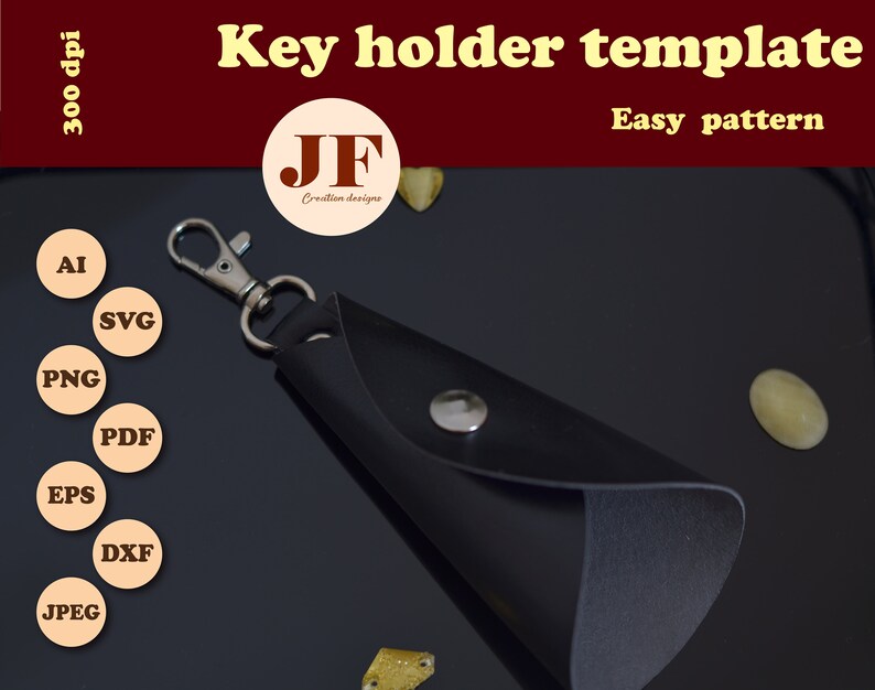 Leather Key Holder Template Easy Pattern of Cute Key Storage Etsy Leather Key Holder Template Easy Pattern of Cute Key Storage Etsy