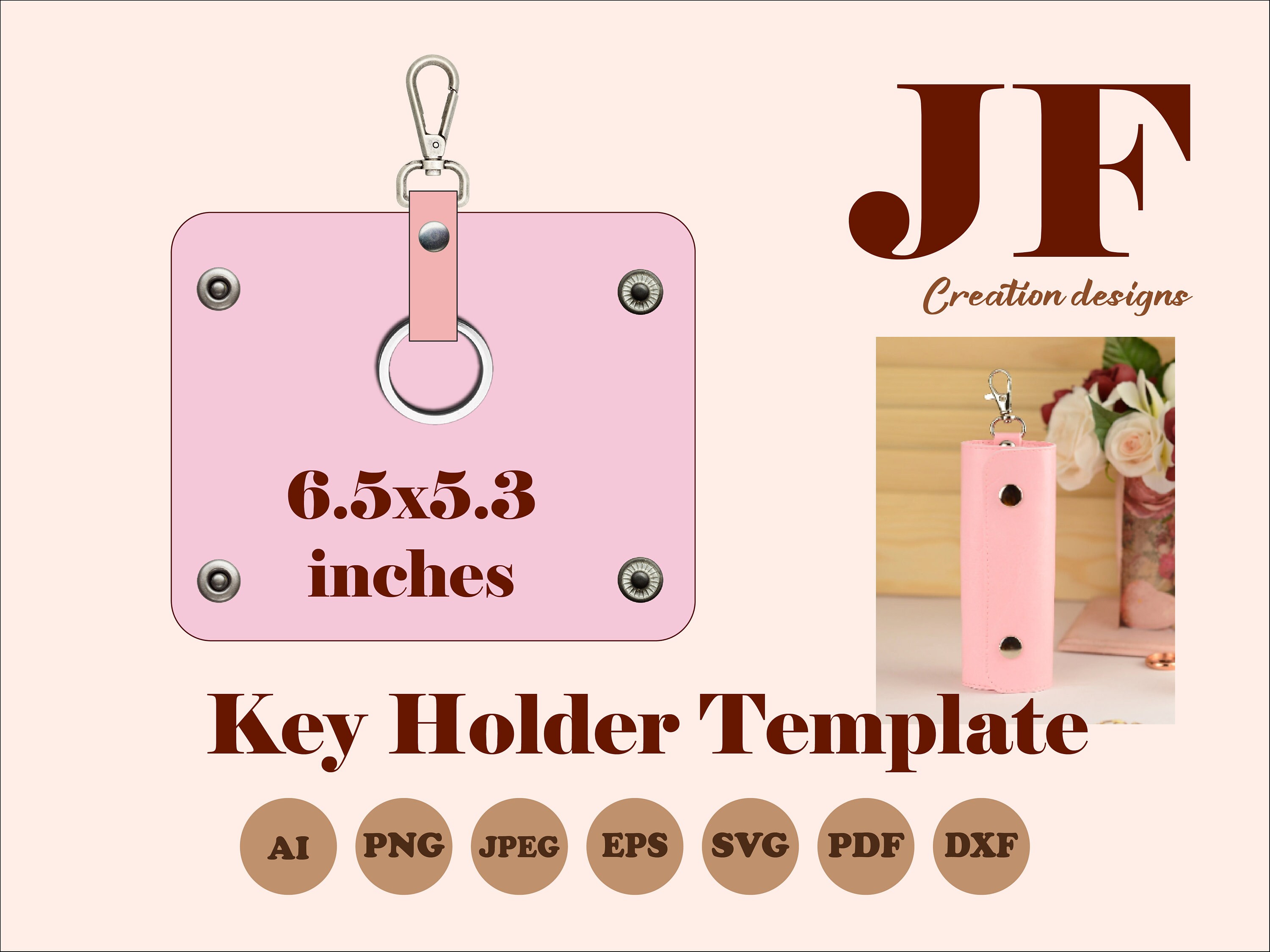 Keychain Holder Display Card SVG, Keyring Holder Dxf, Eps, Png