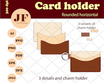 Minimalist Card Holder Template, Keychain Card Purse SVG (Digital Download)