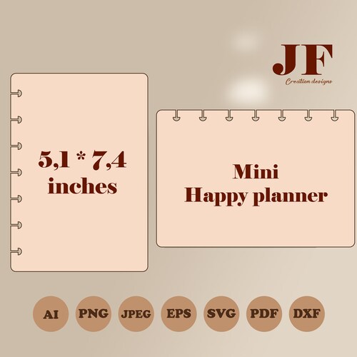 Mini Happy Planner Cover Vorlage: DIY Schnittdateien (SVG, PDF)