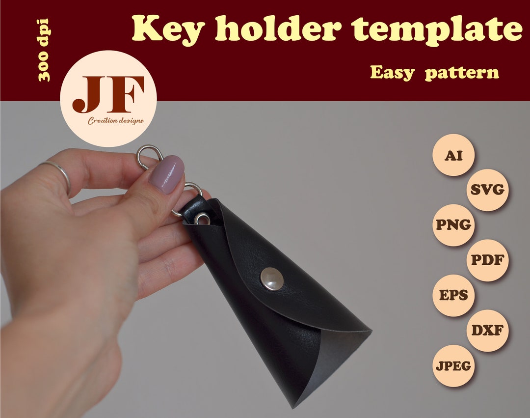 Leather Key Holder Template, Easy Pattern of Cute Key Storage, DIY Key