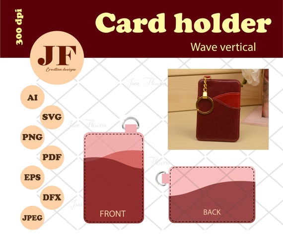 Wave Card Holder Template: DIY Faux Leather Wallet SVG, PDF - Etsy