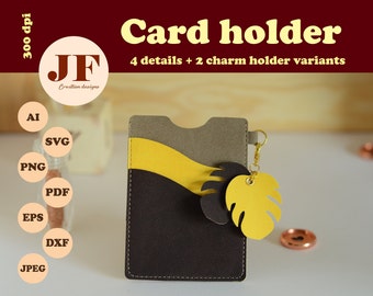 Keychain Card Holder Template: Faux Leather Wallet SVG, Cricut Pattern (Digital Download)