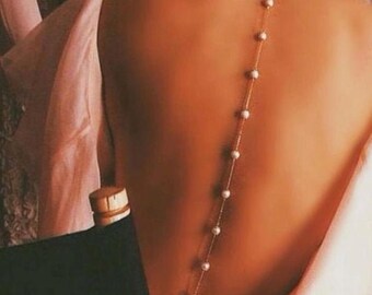 Qielle Brand Body Jewelry, Body Chain,Layered Body Chain Bralette,Bikini Body Jewelry,Back Chain, Gold Back Chain