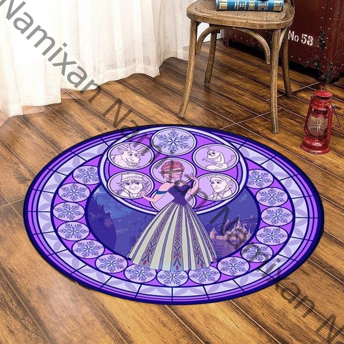 Disney Frozen Anna Round Rug Disney Frozen Anna Area Rug Etsy
