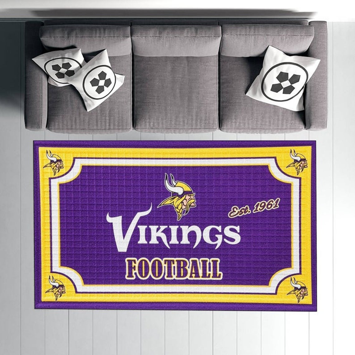 Minnesota Vikings Rug Minnesota Vikings Living Room Rug Etsy