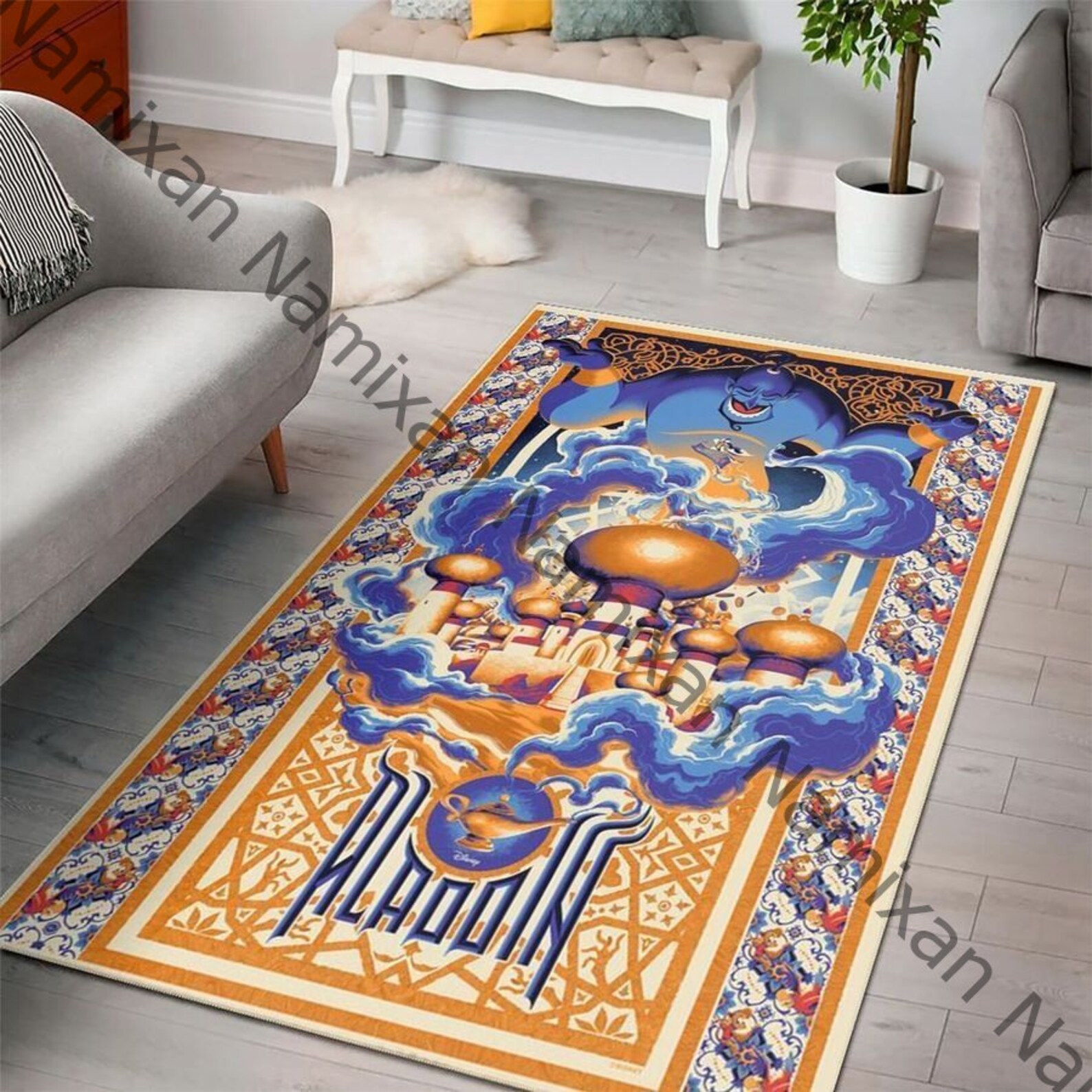 Disney Aladdin Rectangle Rug Disney Aladdin Area Rug Disney Etsy