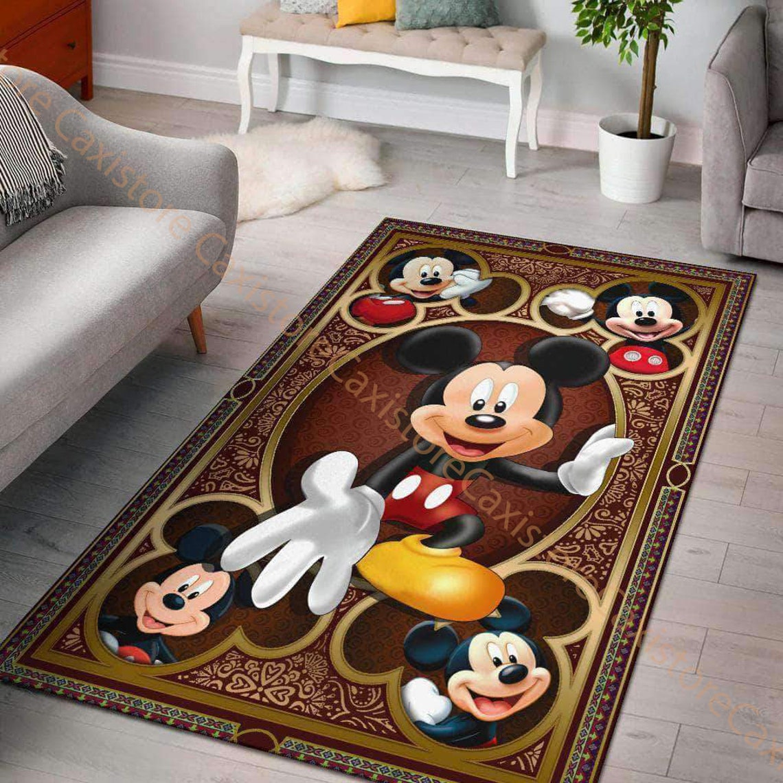 Mickey Mouse Rectangle Rug Disney Mickey Area Rug Mickey Etsy
