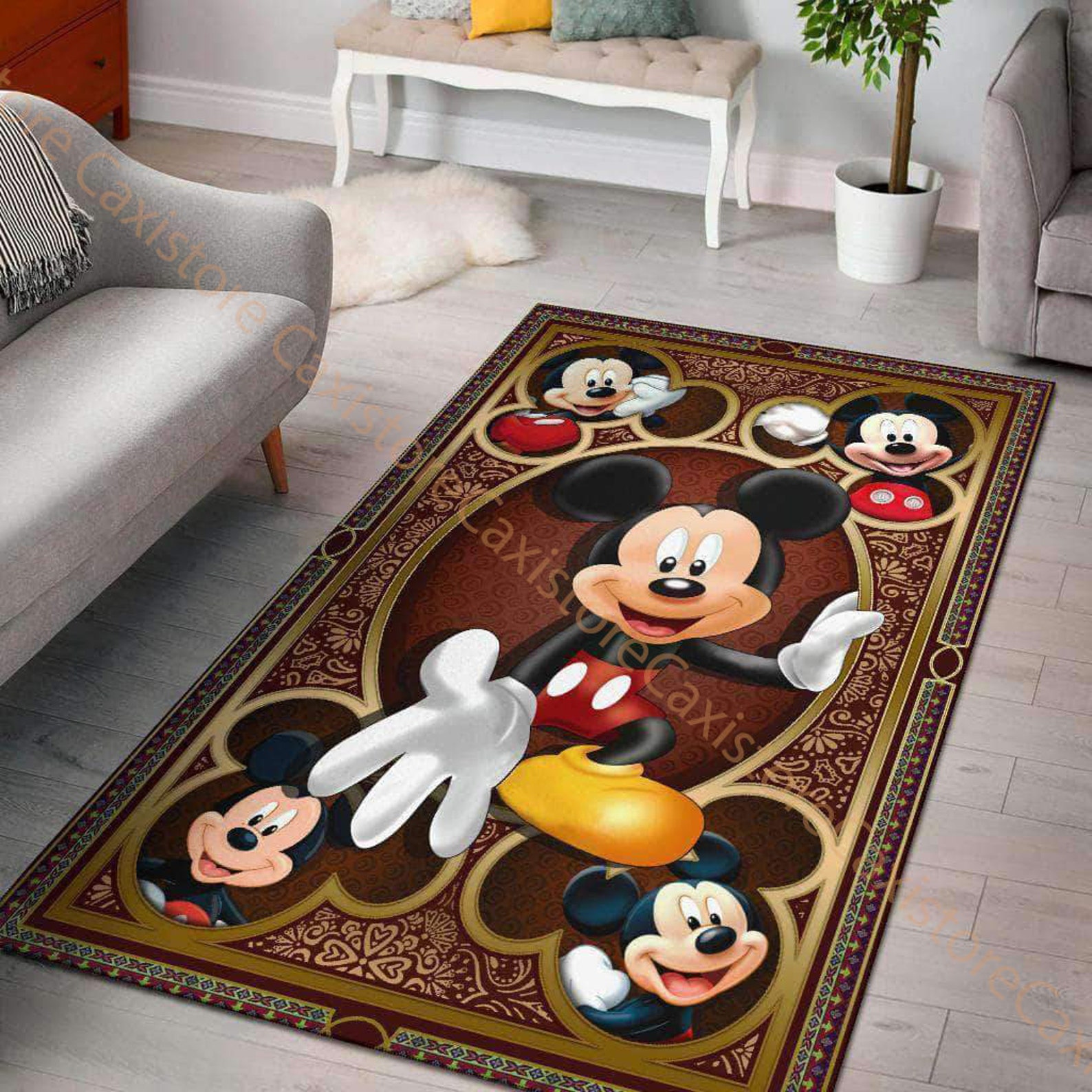 Mickey Mouse Rectangle Rug Disney Mickey Area Rug Mickey Etsy
