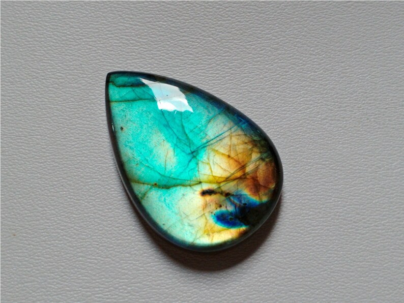 Loose Jewelry Stone Both Side Polished Labradorite Stone 37X25X7 mm 56 Crt Jewelry Making Amazing Unique Fire Labradorite Cabochon