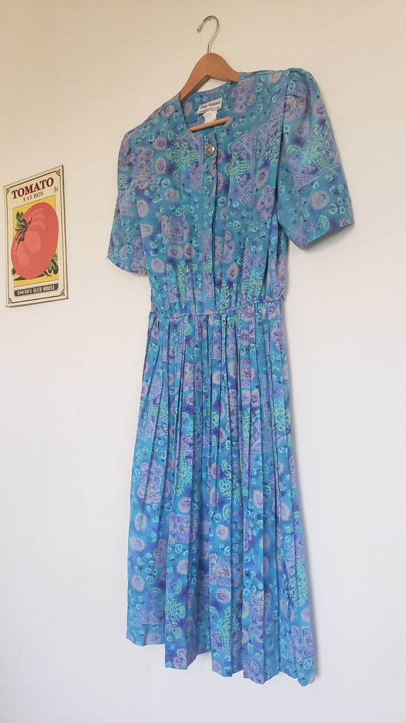 1980's Vintage Blues Dress - image 2