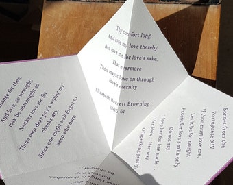 Handmade Origami poem books - Valentine Gift