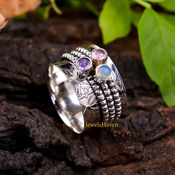 Amethyst Ring Opal Ring Rose Quartz 