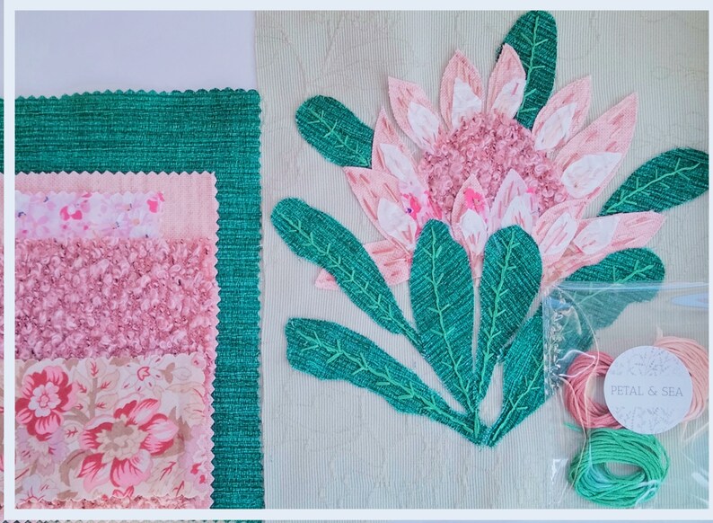 Stitch Kits by PETAL & SEA protea Flower Kit Etsy