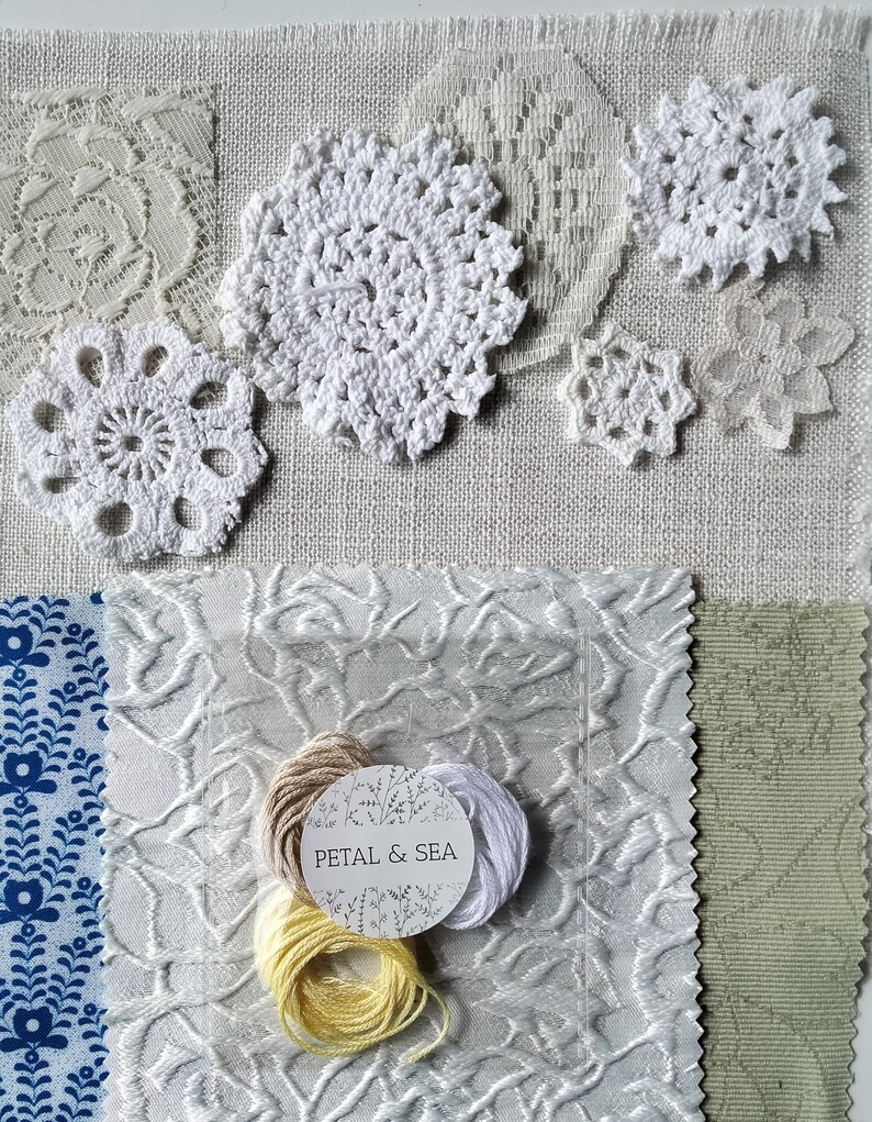 Stitch Kits by PETAL & SEA Doily Blooms Etsy