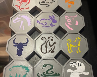 12 Jackie Chan Adventures Zodiac Talismans. 3D printed and hand painted(no special powers included)