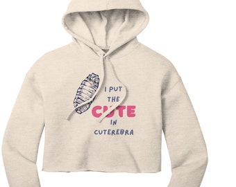 Cute in Cuterebra Women's Bella Crop Hoodie | Crop top Women's Hooded Sweatshirt | Funny Veterinary Humor Parasite Graphics | Quality Print