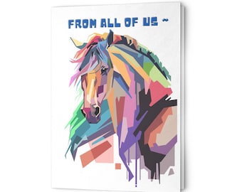 From All Of Us Horse Art Cards | Blank Note Cards & Envelope Sets |  Equine-Themed Loss of Horse Cards with Envelopes | Colorful Stationary