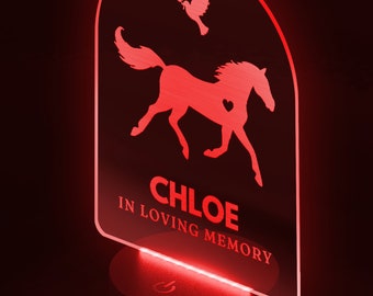 Personalized Horse Memorial LED Sign: Custom Acrylic Pet Loss Gift