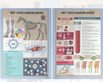 Vet Tech Knowledge (Large Animal Edition) Paperback Journal Small and Large Sizes | Notebook Designed for Large Animal Veterinary Technician