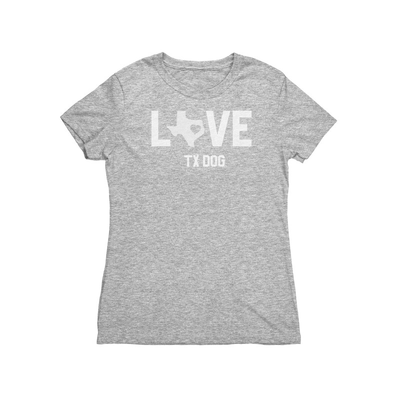 LOVE TX Dog Ladies Triblend Super Soft Tshirt Texas Dog Love Women's Graphic Tee Texas Dog Shirt for tweens, teens, women Texas State image 2