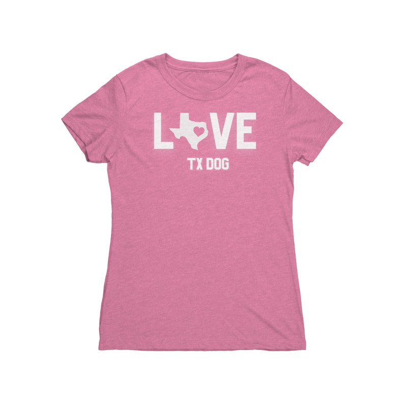 LOVE TX Dog Ladies Triblend Super Soft Tshirt Texas Dog Love Women's Graphic Tee Texas Dog Shirt for tweens, teens, women Texas State image 7