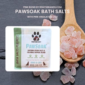 PawSoak Bath Salts for Pets Paws & Skin | Bath Soak for dogs cats | Handcrafted Epsom salts + Oatmeal Helps Allergies in Pets by RemysBrands image 6