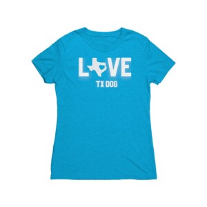LOVE TX Dog Ladies Triblend Super Soft Tshirt Texas Dog Love Women's Graphic Tee Texas Dog Shirt for tweens, teens, women Texas State image 10
