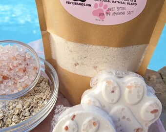 PawSoak by RemysBrands Bath Salts Blend for Pets | Bath Soak for dogs cats | Handcrafted Epsom salts + Oatmeal for Pets paws & skin health