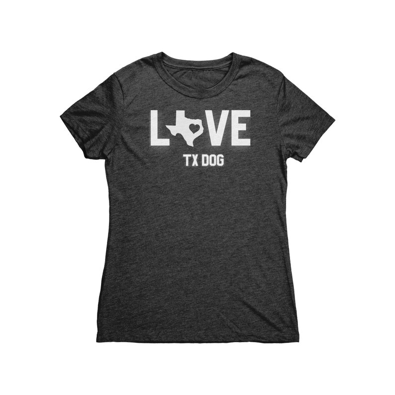 LOVE TX Dog Ladies Triblend Super Soft Tshirt Texas Dog Love Women's Graphic Tee Texas Dog Shirt for tweens, teens, women Texas State image 5