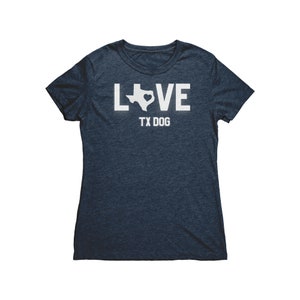 LOVE TX Dog Ladies Triblend Super Soft Tshirt Texas Dog Love Women's Graphic Tee Texas Dog Shirt for tweens, teens, women Texas State image 6