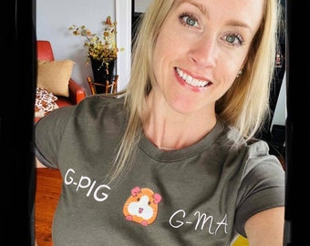 Guinea Pig Grandma Shirt G-PIG G-Ma Shirt | Cute Guinea Pig Shirt | Unisex Guinea Pig Graphic Tee | G-Pa or Custom Pet Lover Mother's Day