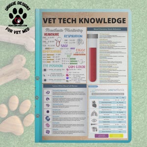 Vet Tech Knowledge PaperBack or Hardcover Journals | Small Animal Veterinary Technician or Assistant Notebook |Graphic Designs on both cover