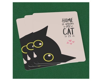 Home Is Where My Cat Is Playing Cards | Card Deck | Cat Lover Playing Cards | Poker Player Unique Card Deck with Case