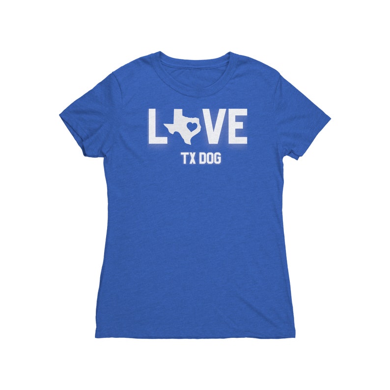 LOVE TX Dog Ladies Triblend Super Soft Tshirt Texas Dog Love Women's Graphic Tee Texas Dog Shirt for tweens, teens, women Texas State image 9