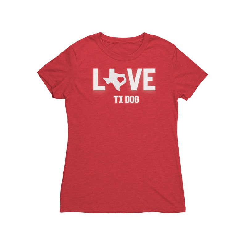 LOVE TX Dog Ladies Triblend Super Soft Tshirt Texas Dog Love Women's Graphic Tee Texas Dog Shirt for tweens, teens, women Texas State image 8