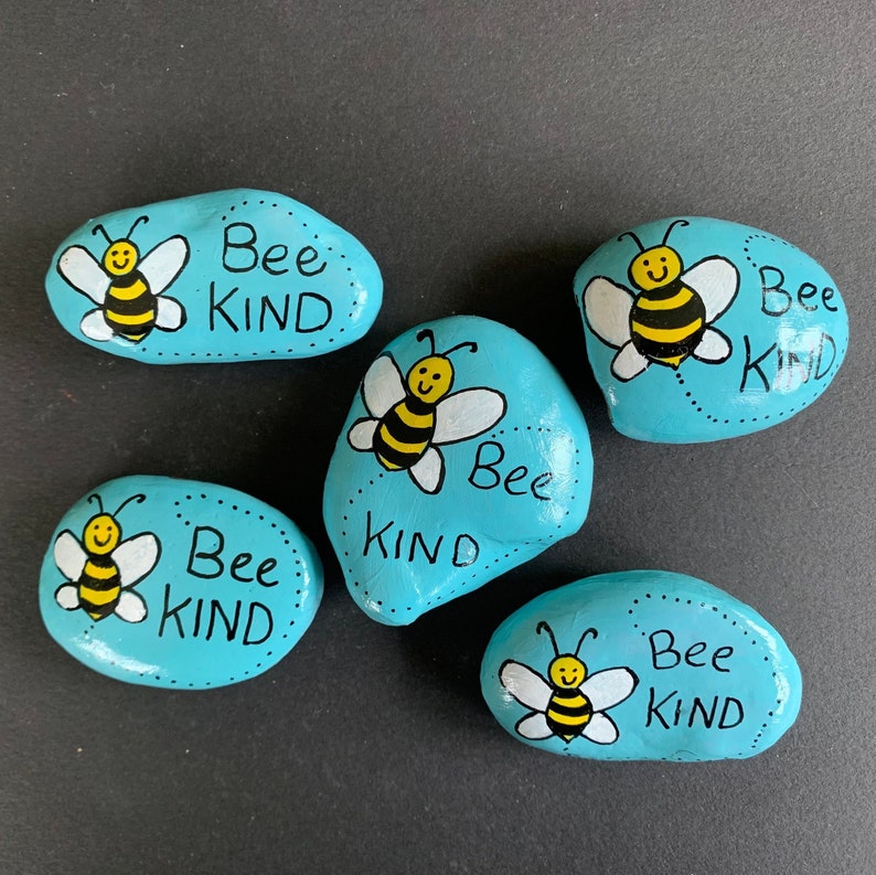 Bee Inspiration Stones Bumble Bee Pocket Pebble Paperweight Etsy UK