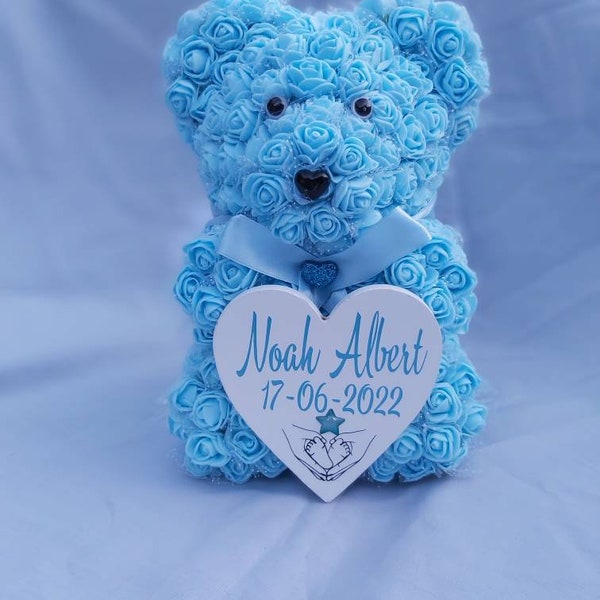 Personalised Angel memorial bears| personalized Rose bear | Angel keepsake bears |personalised gifts |Rose Teddy bear| memory keepsake bear